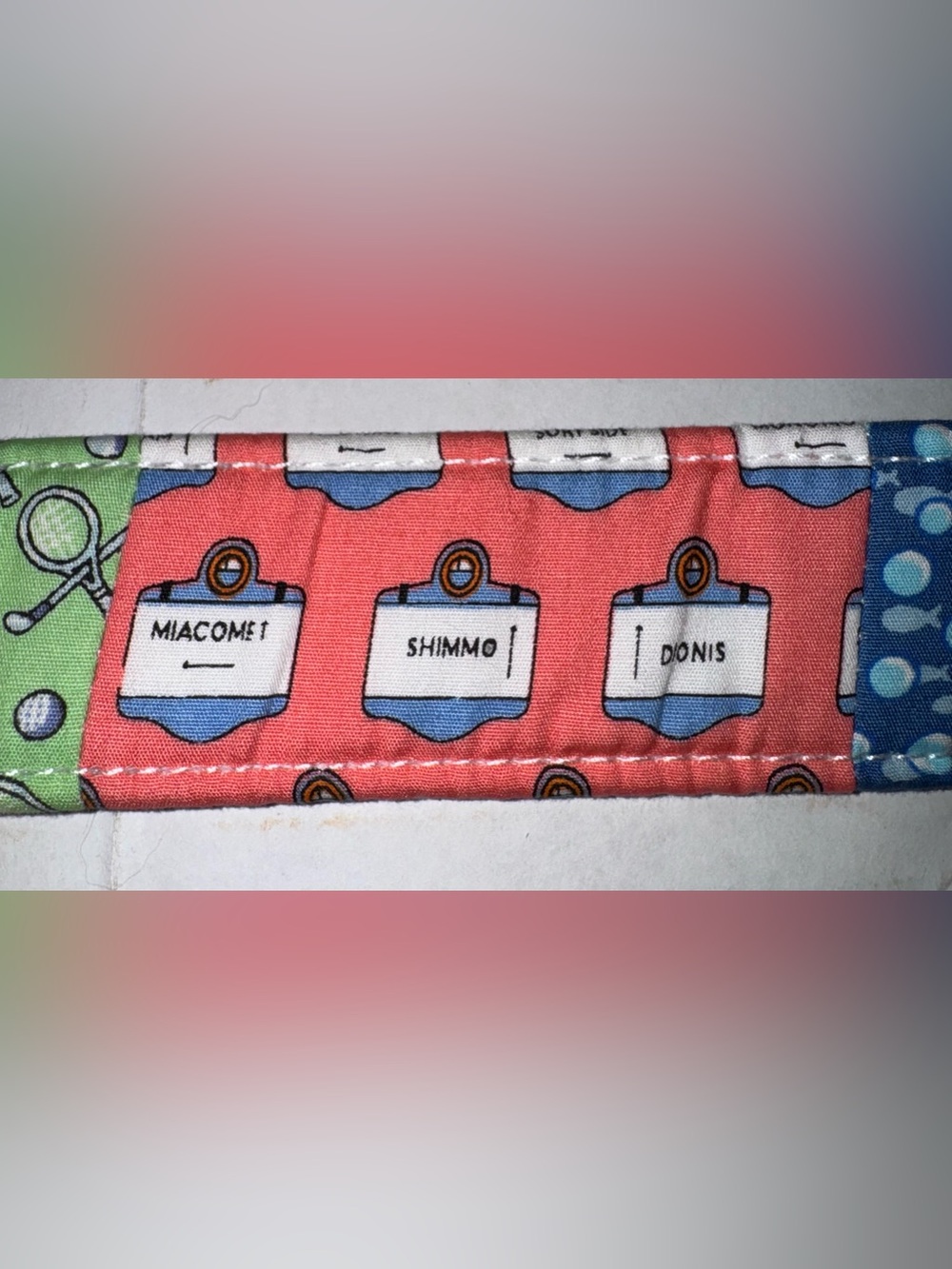 Vineyard Vines Patchwork Belt Multicolored Cotton D Rings XL Cape Cod Nautical - Picture 10 of 11